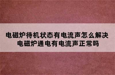 电磁炉待机状态有电流声怎么解决 电磁炉通电有电流声正常吗